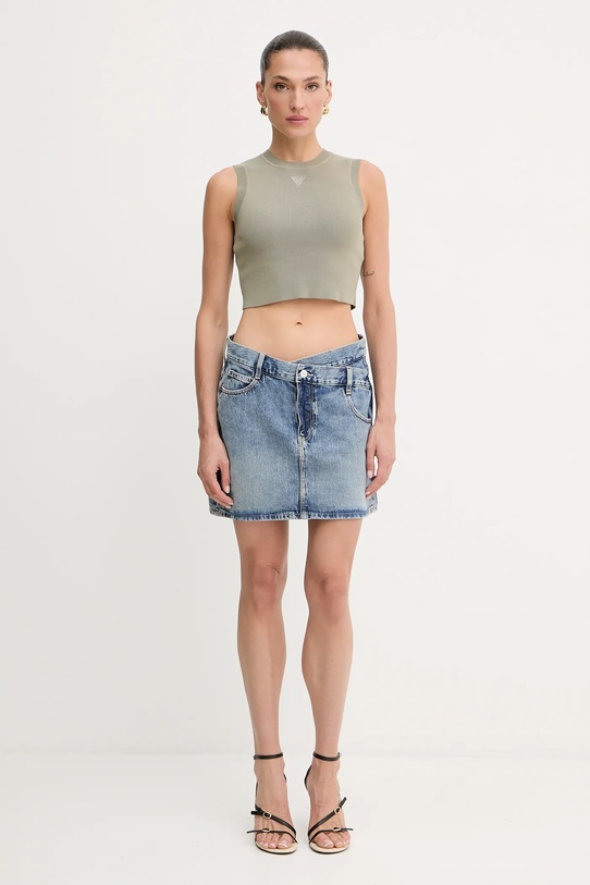 Guess fustă jeans GAIA W5YD1C.D5QKB bleumarin AW25