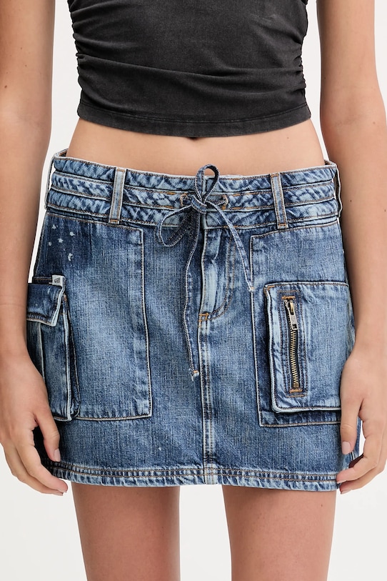 Guess Originals spódnica jeansowa HARRINGTON casual niebieski W5YD0L.D5R01