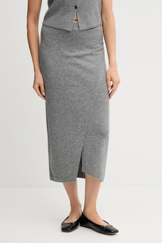 OUI spódnica z wełną casual szary 88299