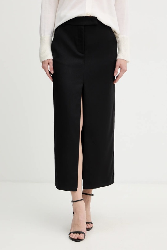 Φούστα με προσθήκη μαλλιού Pinko με ελαστάν μαύρο 106134.A30C