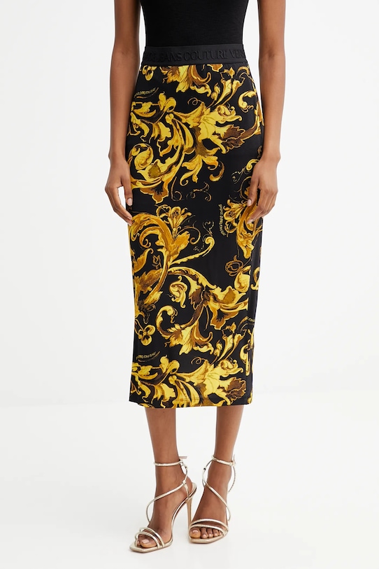 Versace Jeans Couture fustă cu modele negru 79HAE806.JS500