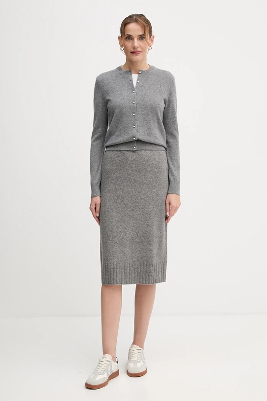 Sukně s příměsí vlny United Colors of Benetton 112HD001V šedá AW25