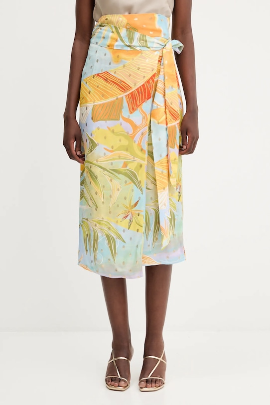 Sukňa Never Fully Dressed Jaspre viskóza modrá NFDSK625