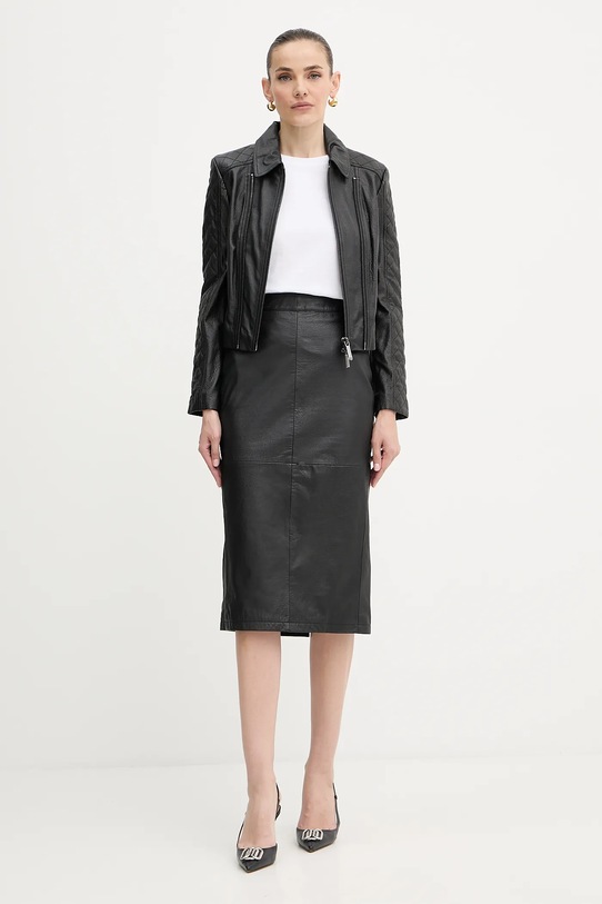 Armani Exchange spódnica skórzana XW001239.AF16212 czarny AW25