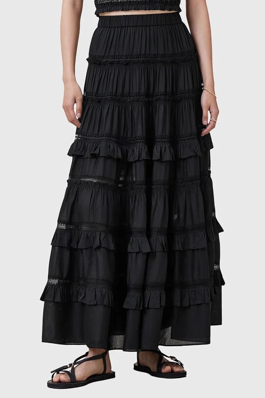 AllSaints fustă TALIA W041RC negru AW25