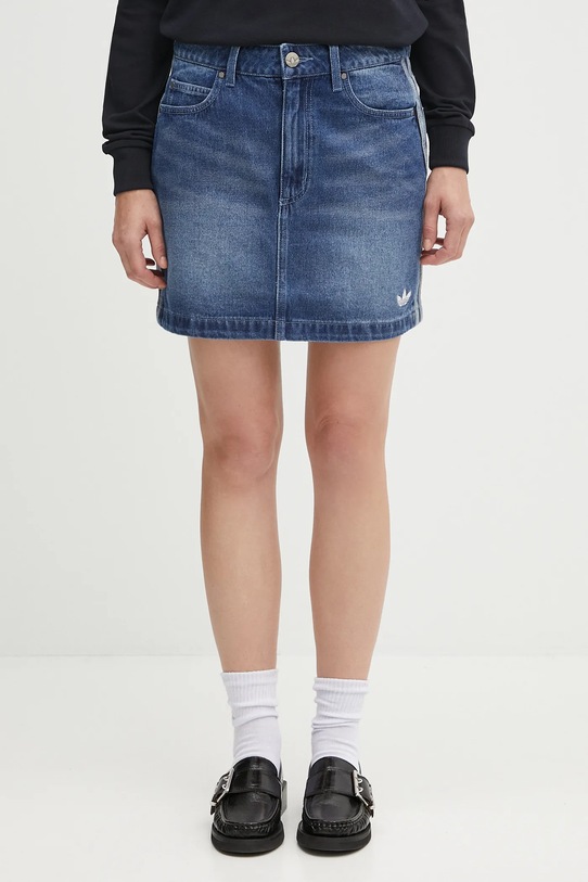 adidas Originals spódnica jeansowa Denim Mini Skt gładkie niebieski JW2649