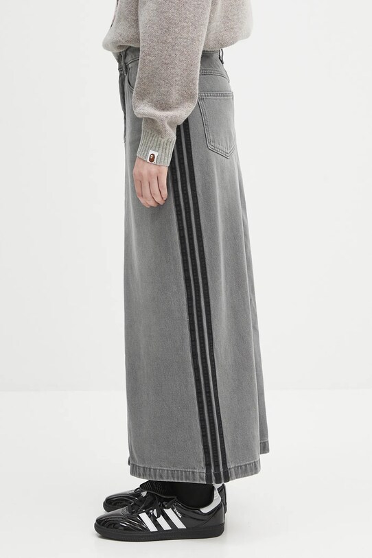 adidas Originals fustă jeans Denim Long Skirt JW2659 gri AW25