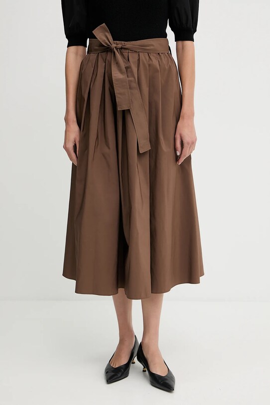 Sukně Weekend Max Mara ZARDA midi hnědá 2525106031600