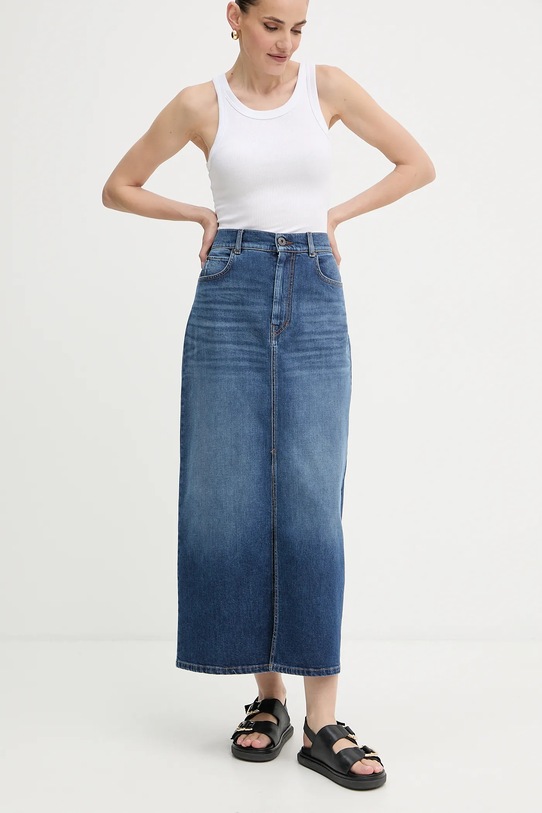 Weekend Max Mara spódnica jeansowa ZARELIA z elastanem granatowy 2525106061600