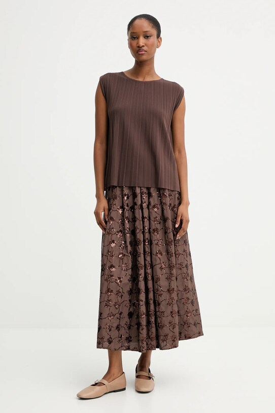 Бавовняна спідниця Weekend Max Mara TEMPRA 2525106071600 коричневий AW25