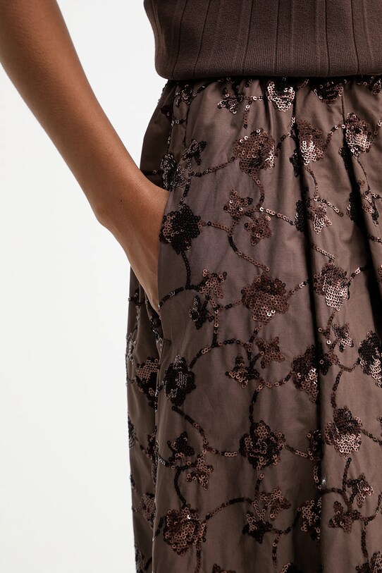 Бавовняна спідниця Weekend Max Mara TEMPRA коричневий 2525106071600