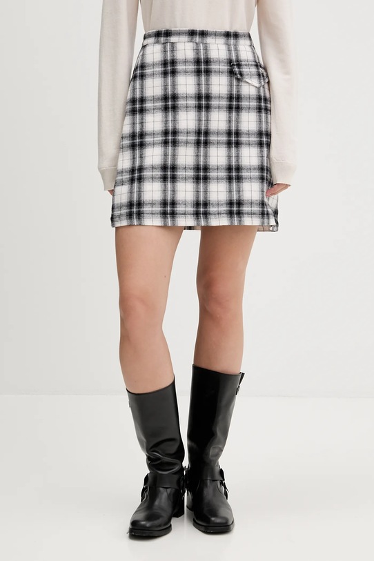 Tommy Jeans spódnica bawełniana wzorzyste czarny DW0DW21461