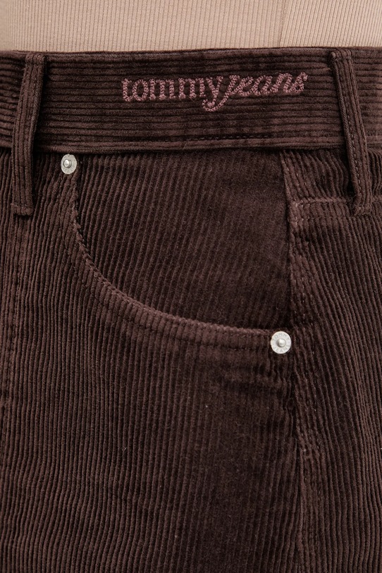 Menčestrová sukňa Tommy Jeans DW0DW21708 hnedá