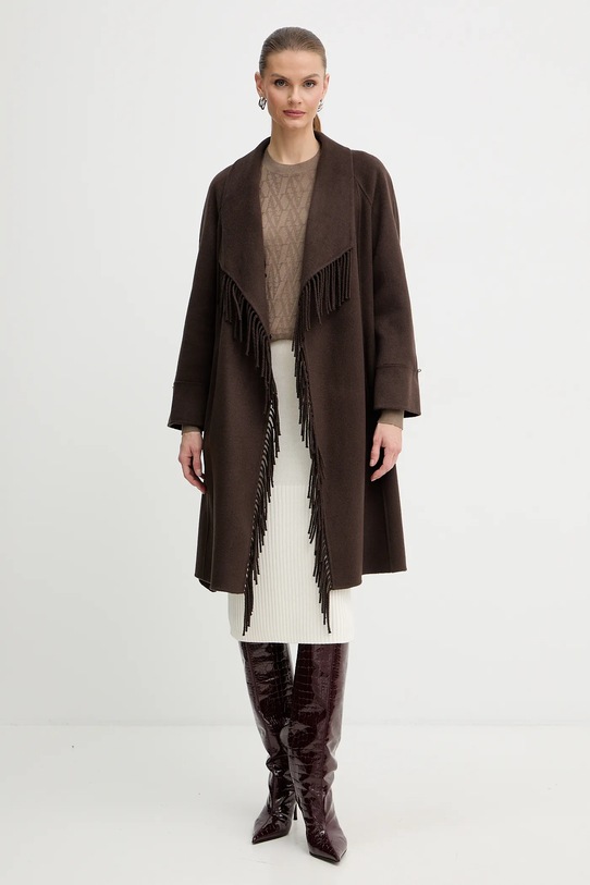 Armani Exchange spódnica z dodatkiem wełny XW001309.AF13774 beżowy AW25