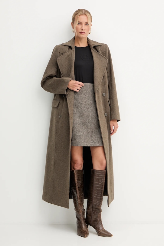 Weekend Max Mara fustă de lână MARCHE 2525106022600 maro AW25