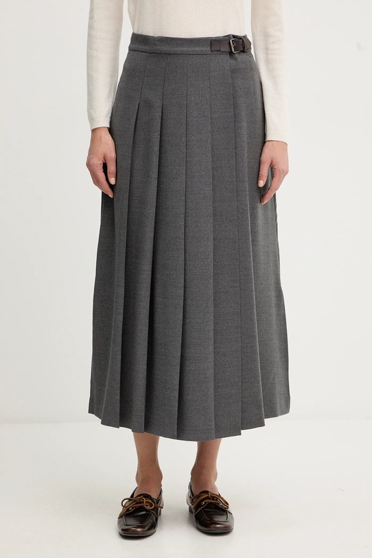 Weekend Max Mara spódnica z dodatkiem wełny FASTOSO z elastanem szary 2525106062600
