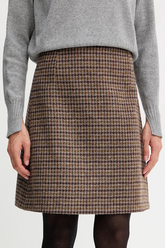 Φούστα με προσθήκη μαλλιού Weekend Max Mara VATA λεπτό μοτίβο μπορντό 2525106072600