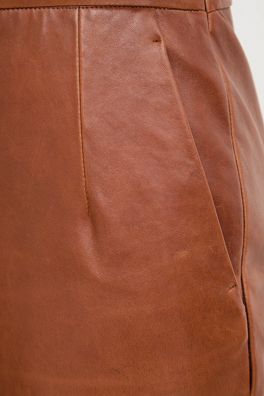 Kožená sukně Weekend Max Mara PAPAILE hnědá 2525406016600