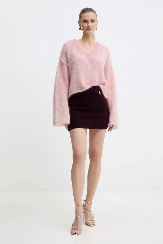 Suknja s dodatkom vune Patrizia Pepe 2G1034.K293 bordo AW25