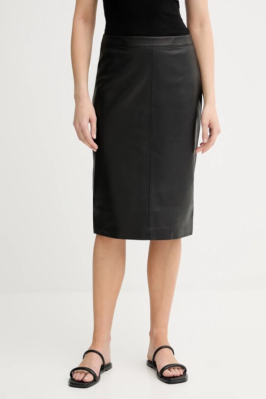 Marc O'Polo spódnica skórzana casual czarny 506703577011