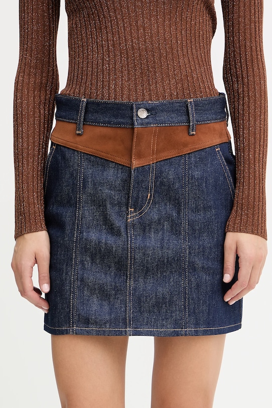 Liu Jo spódnica jeansowa casual granatowy UF5085.DS073