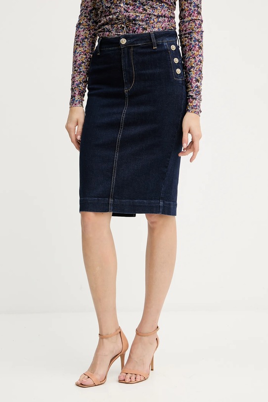 Džínová sukně Liu Jo midi námořnická modř UF5092.D0264