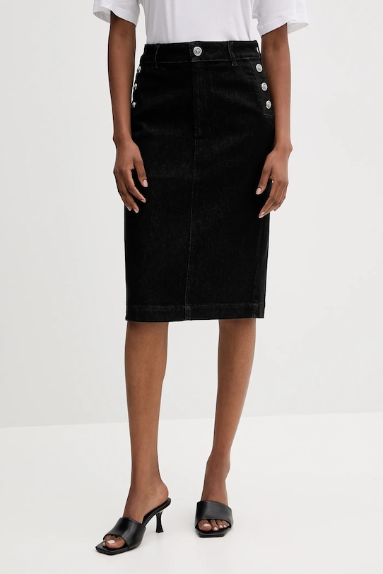 Džínová sukně Liu Jo midi černá UF5092.D0264
