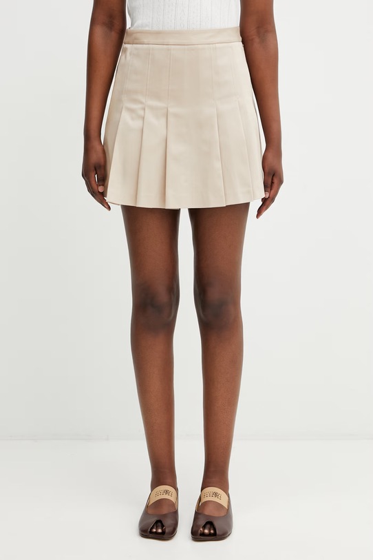 Lacoste spódnica bawełniana z elastanem beżowy JF8001