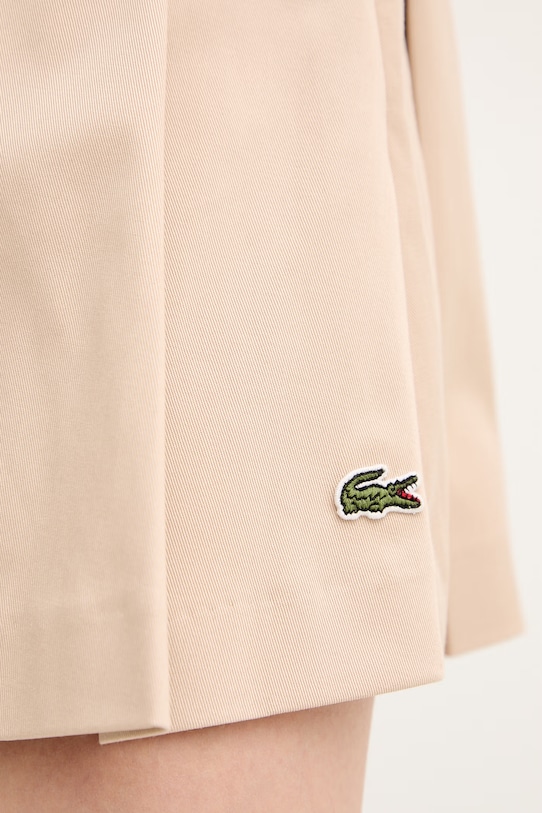 Lacoste Spódnica bawełniana z elastanem beżowy JF8001