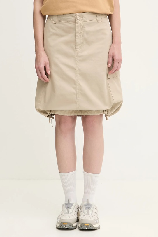Carhartt WIP spódnica bawełniana W' Kingston I035579.G1GD beżowy