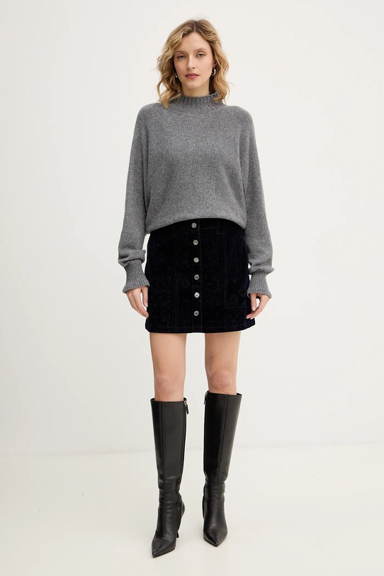 Велюровая юбка Guess SERENA W5BD86.D0731 тёмно-синий AW25