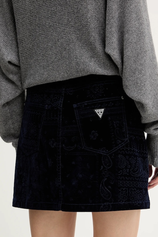 Одежда Велюровая юбка Guess SERENA W5BD86.D0731 тёмно-синий