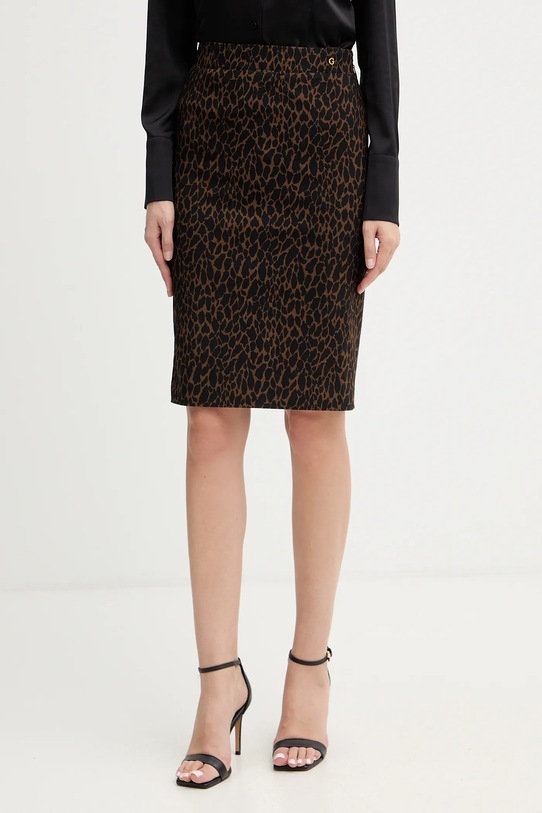 Sukňa Guess CRETA zvieracia potlač hnedá W5BD84.W2362