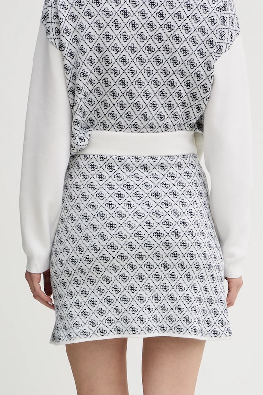 Îmbrăcăminte Guess fustă din amestec de lână AUBREY W5BD81.Z3JD2 alb