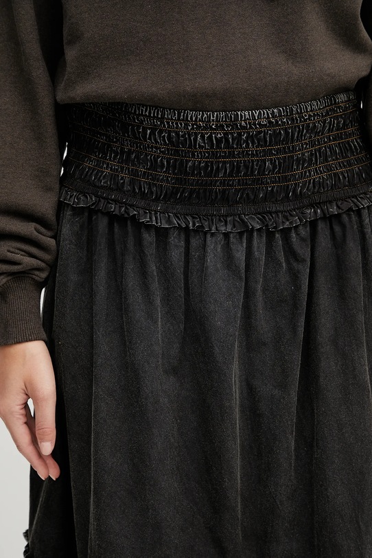 Bavlnená sukňa GANNI Garment Dyed Cotton Smock Maxi čierna W0877