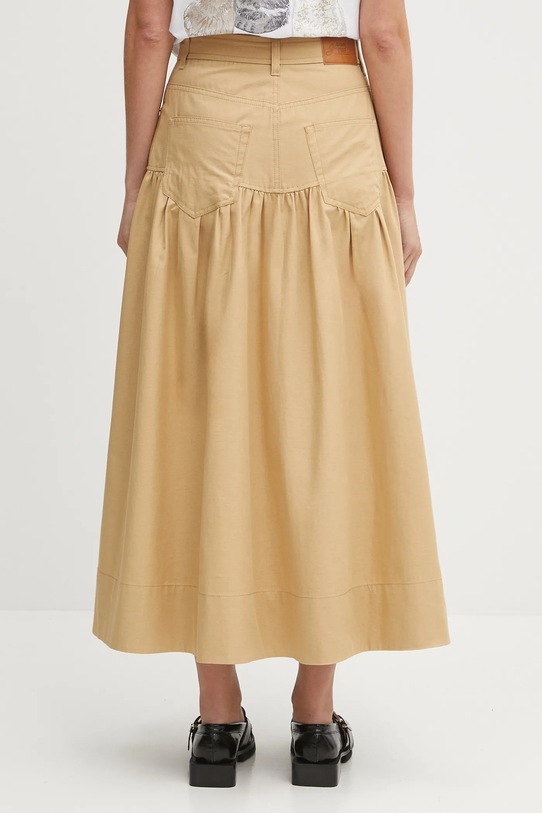 Odzież GANNI spódnica z domieszką lnu Classic Summer Suiting Long W0620 zielony