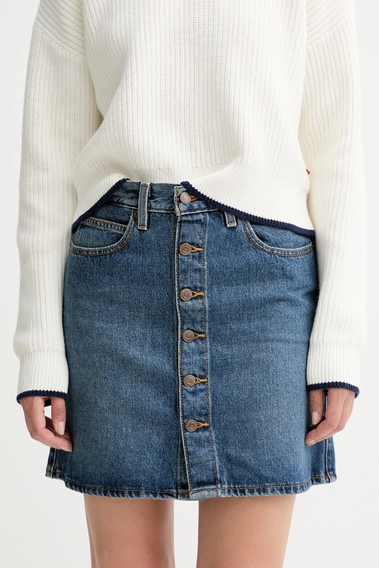 Levi's spódnica jeansowa bawełna niebieski 003RO