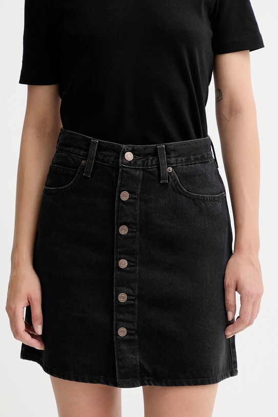 Levi's spódnica jeansowa bawełna czarny 003RO.0003