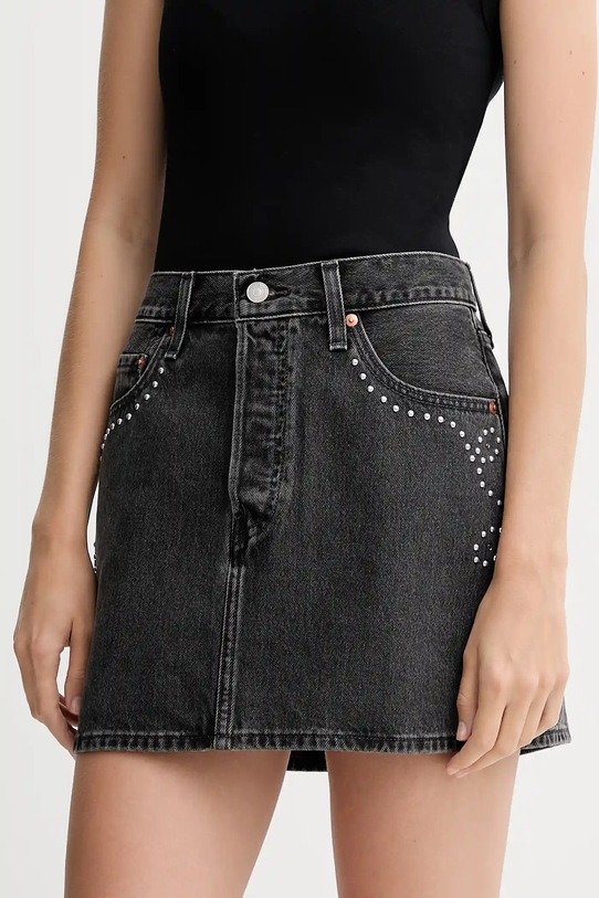 Levi's fustă jeans imprimeu gri A4694.0060