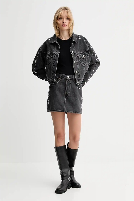 Levi's fustă jeans A4694.0060 gri AW25