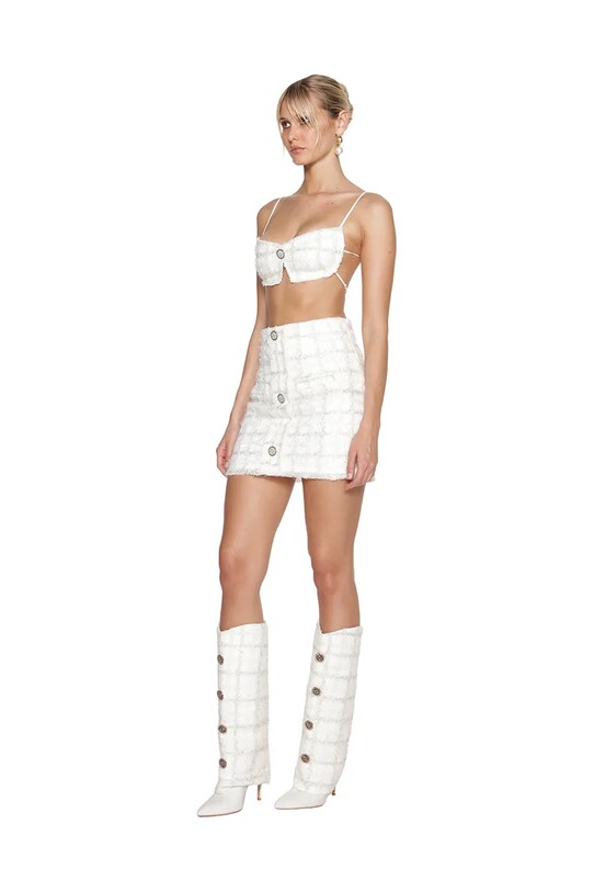 Oblečenie Sukňa GOD SAVE QUEENS EXECUTIVE TWEED SKIRT GSQ.152.321 biela