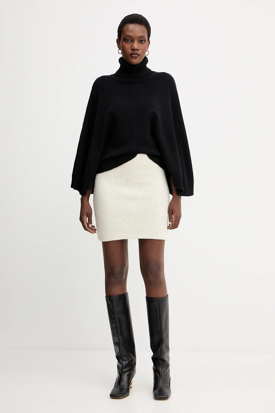 Twinset spódnica z domieszką wełny 252AP3242 beżowy AW25