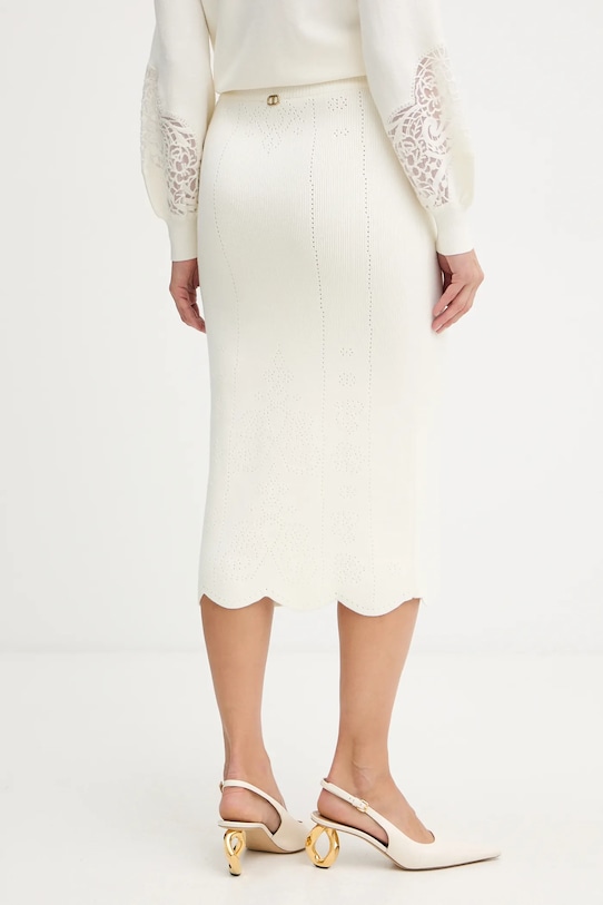 Odzież Twinset spódnica z domieszką wełny 252TT3215 beżowy