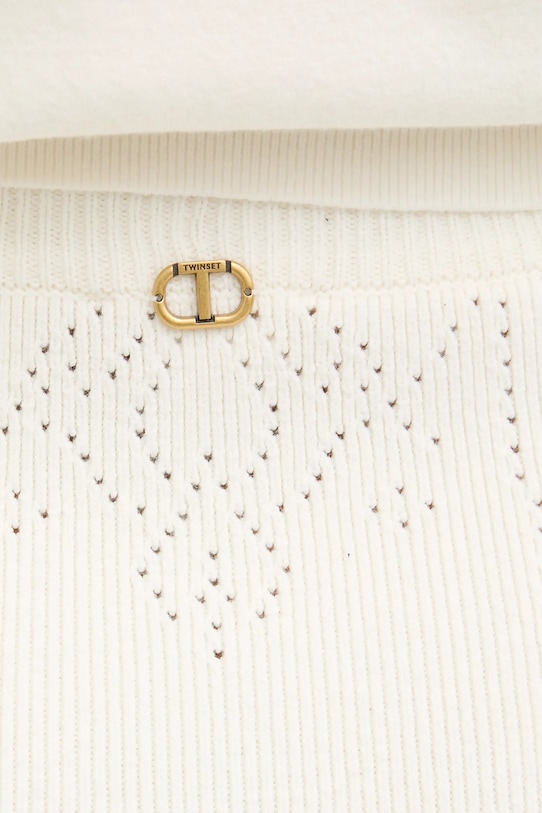 Twinset spódnica z domieszką wełny beżowy 252TT3215