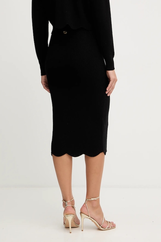 Odzież Twinset spódnica z domieszką wełny 252TT3215 czarny