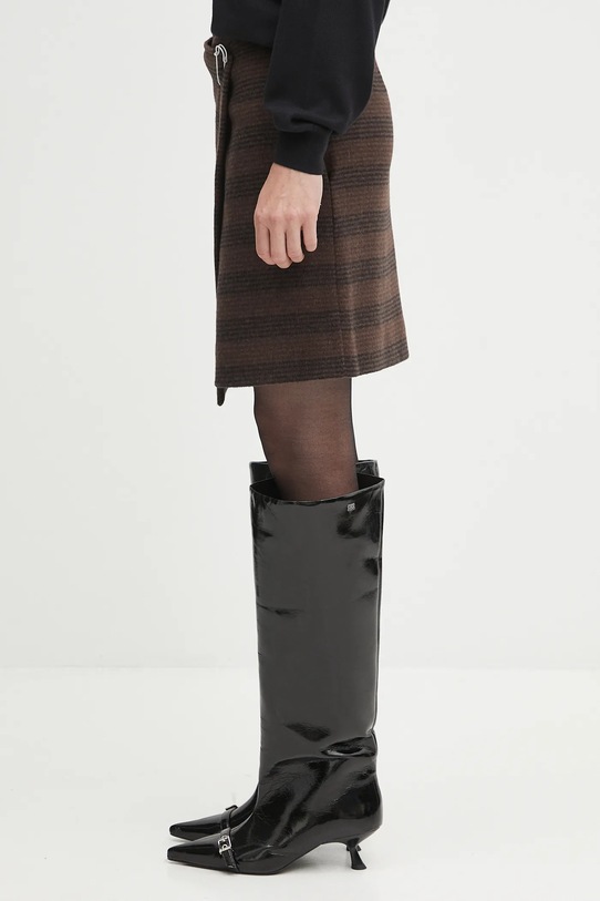 MM6 Maison Margiela spódnica z wełną S52MC0013.M35472.001F brązowy AW25