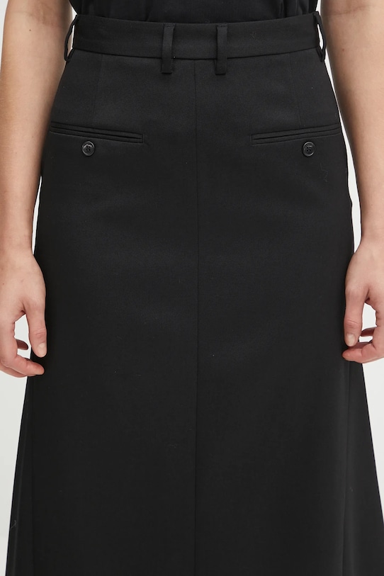 Юбка с шерстью MM6 Maison Margiela чёрный S52MI0021.S47848.900