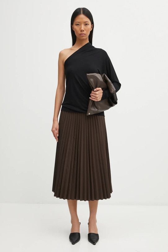 MM6 Maison Margiela spódnica S62MA0096.M35609.143 brązowy