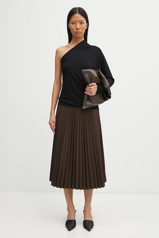 MM6 Maison Margiela spódnica S62MA0096.M35609.143 brązowy