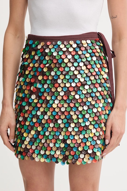 Never Fully Dressed gonna con aggiunta di lino applique marrone NFDSK715
